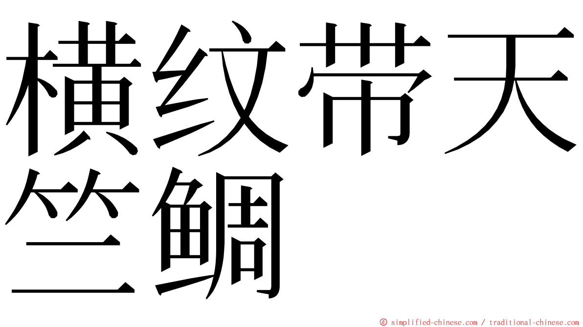 横纹带天竺鲷 ming font