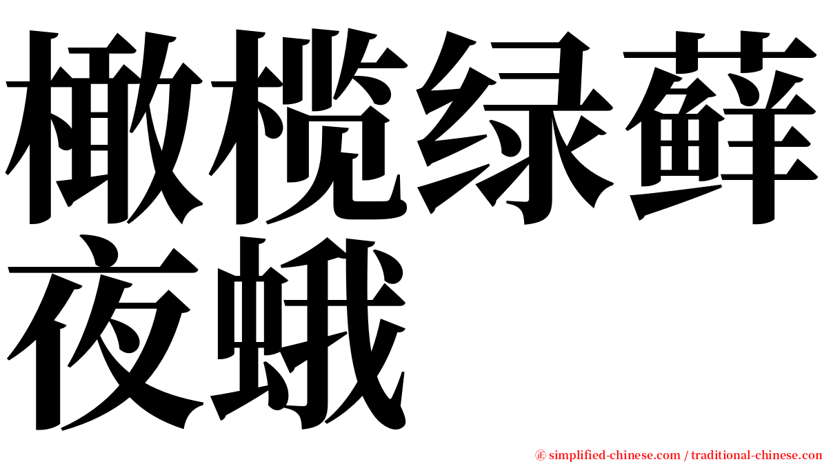 橄榄绿藓夜蛾 serif font