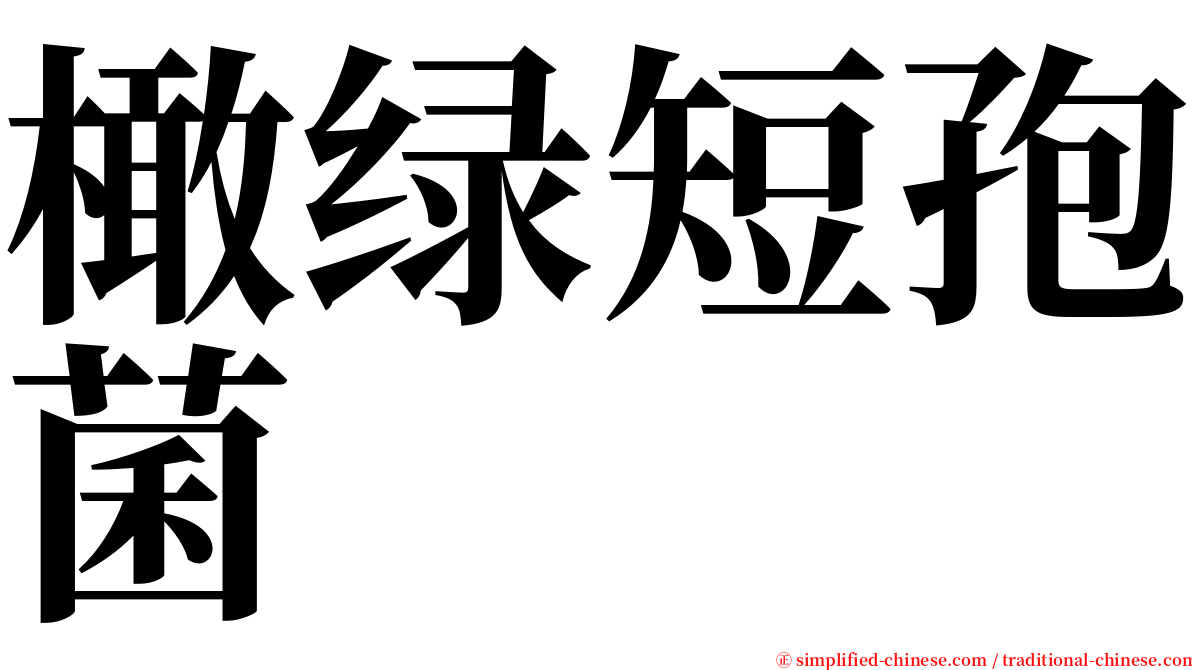 橄绿短孢菌 serif font