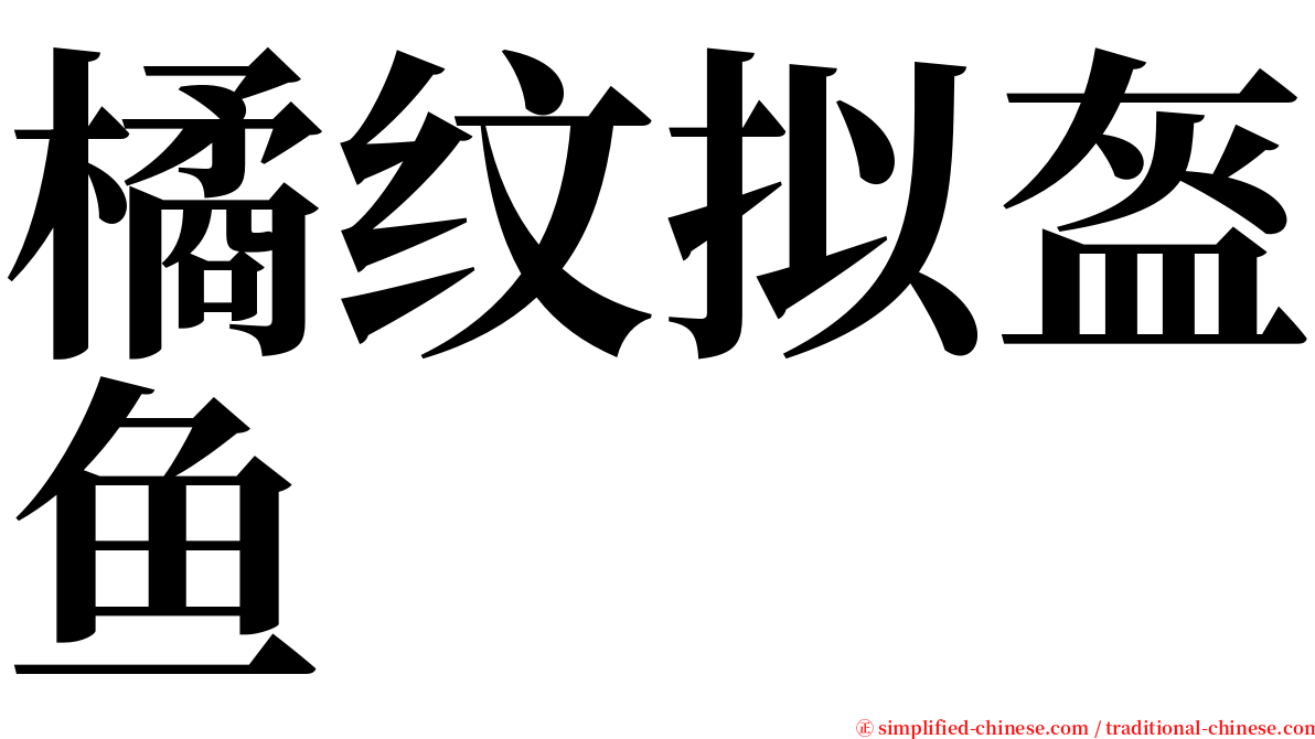 橘纹拟盔鱼 serif font