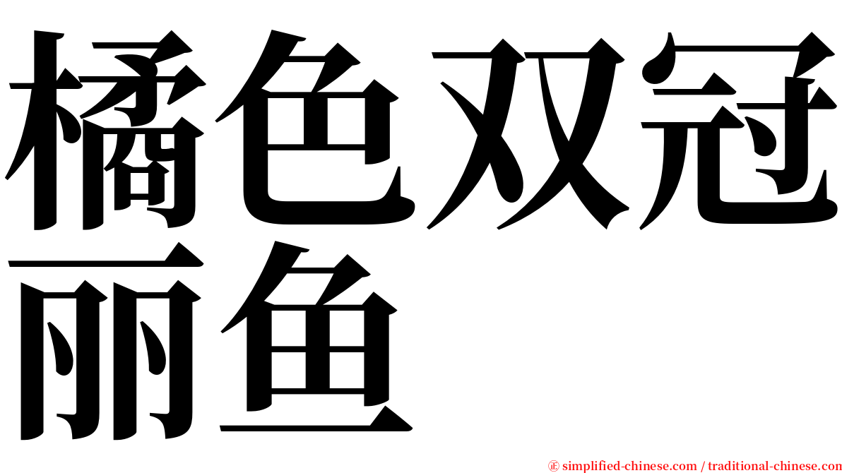 橘色双冠丽鱼 serif font