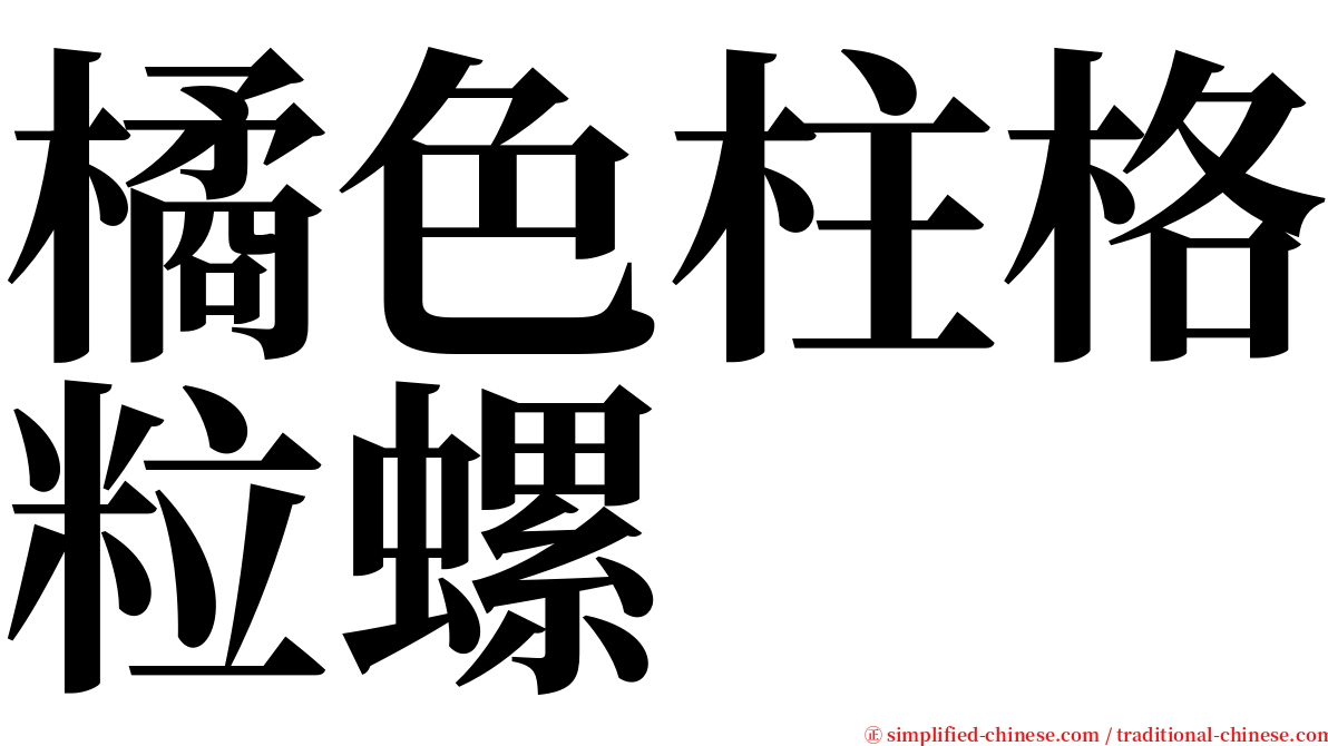 橘色柱格粒螺 serif font