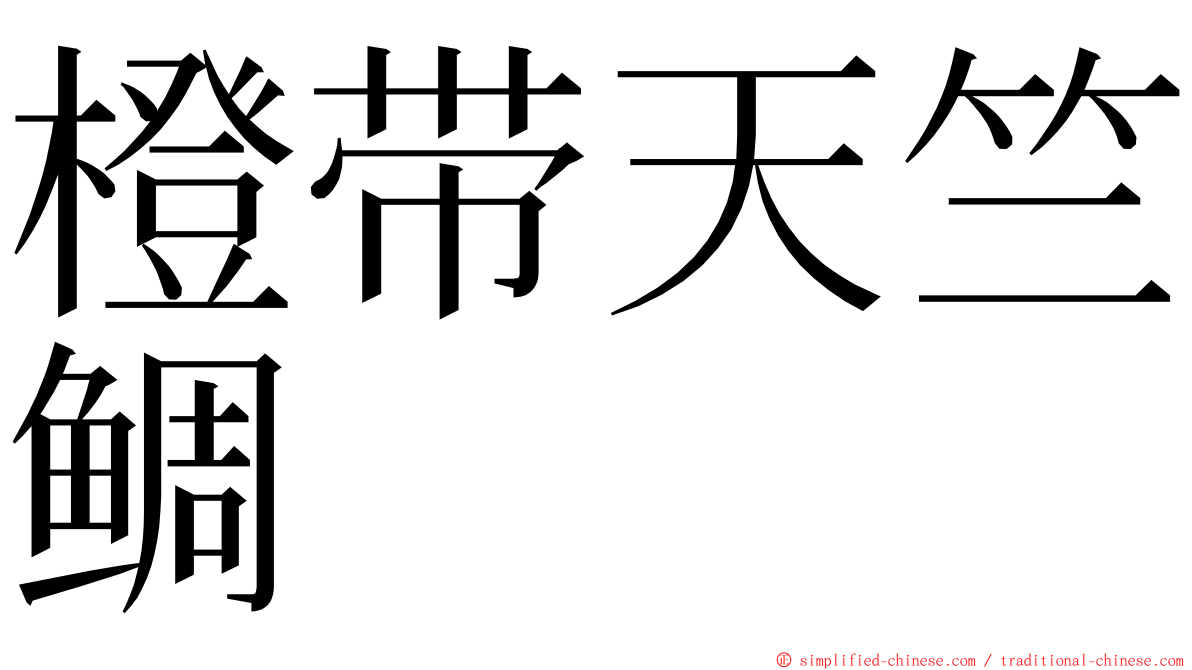 橙带天竺鲷 ming font