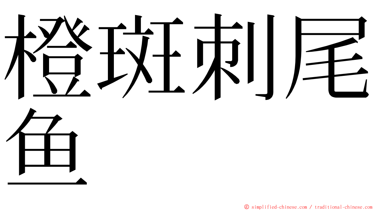 橙斑刺尾鱼 ming font