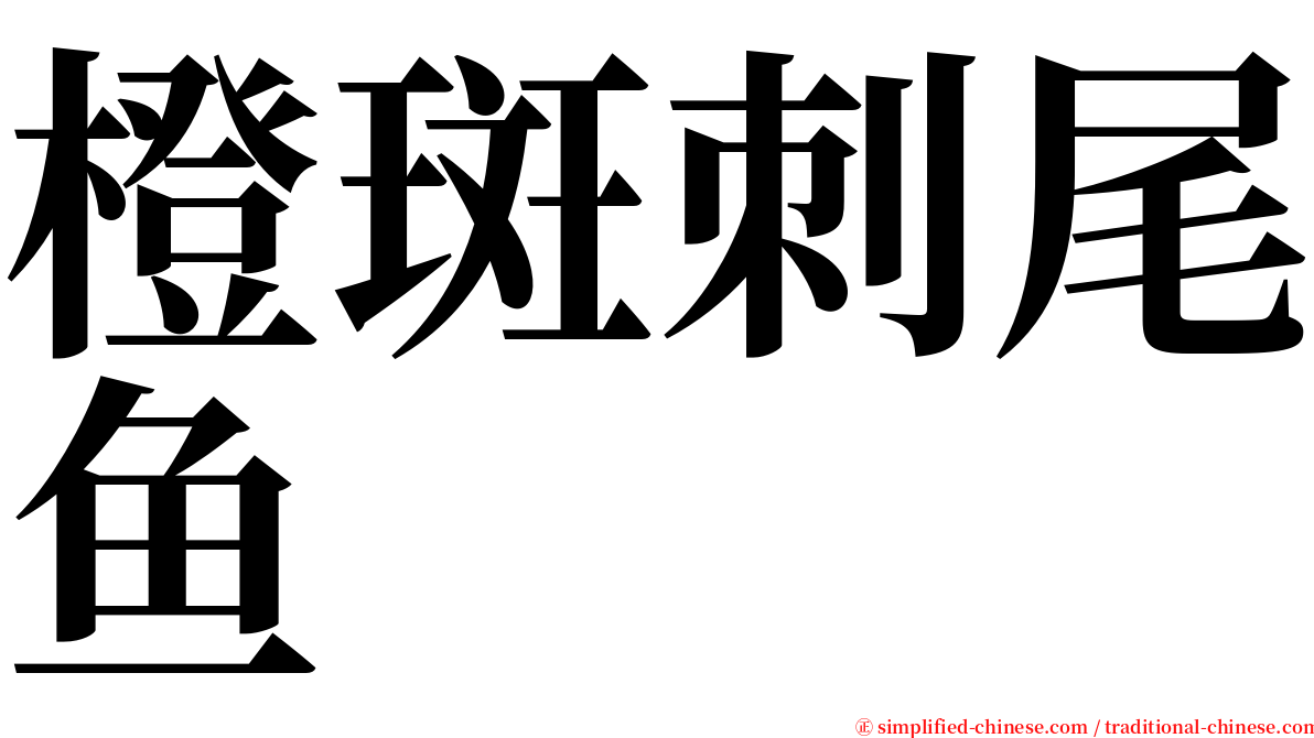 橙斑刺尾鱼 serif font