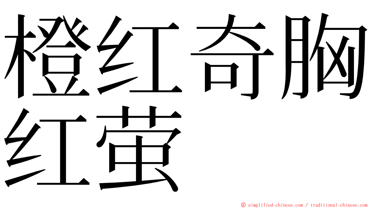 橙红奇胸红萤 ming font