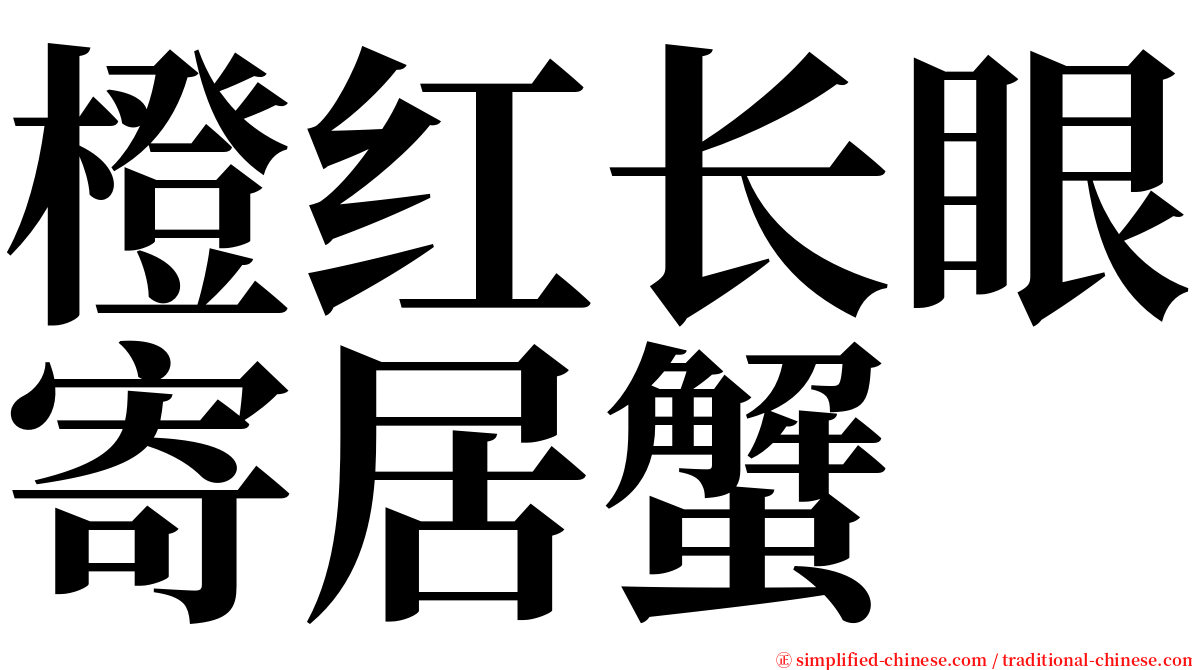 橙红长眼寄居蟹 serif font