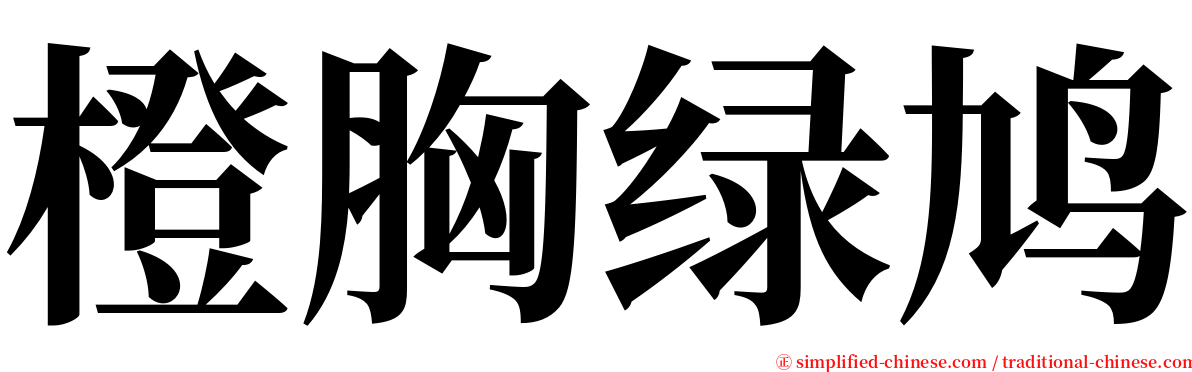 橙胸绿鸠 serif font