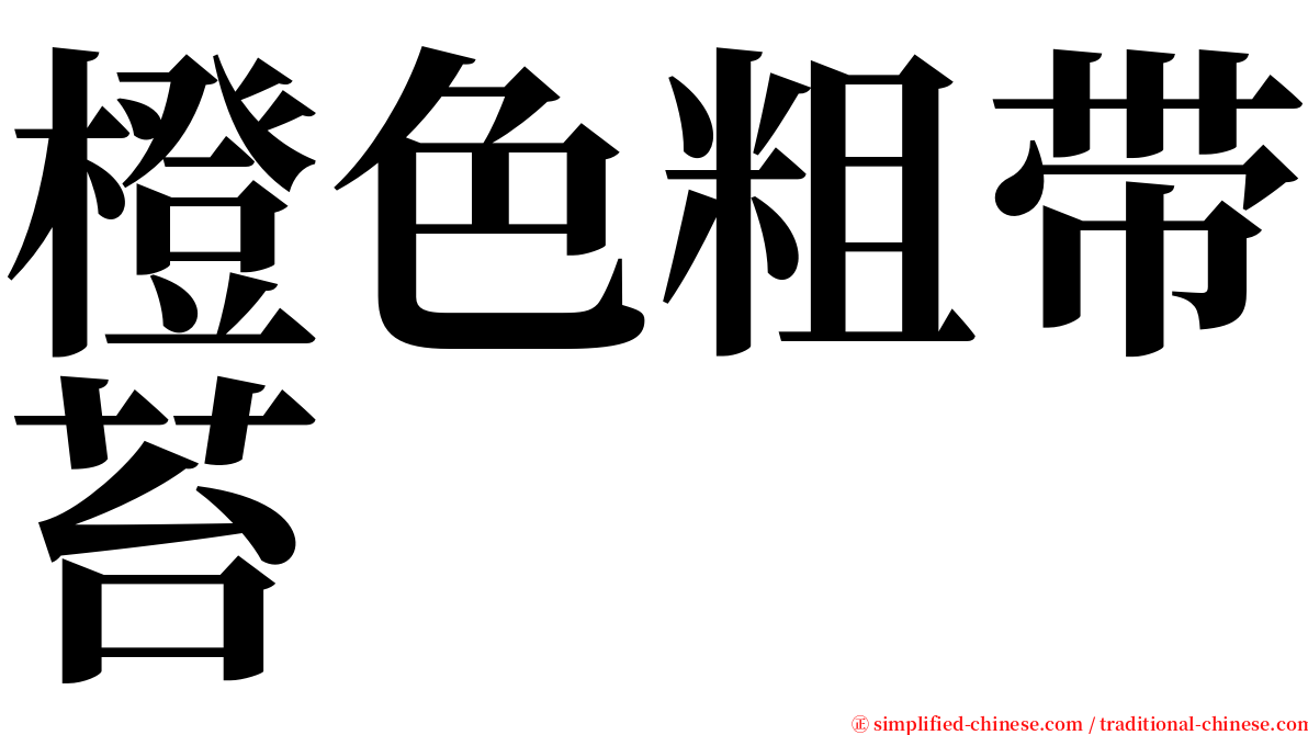 橙色粗带苔 serif font