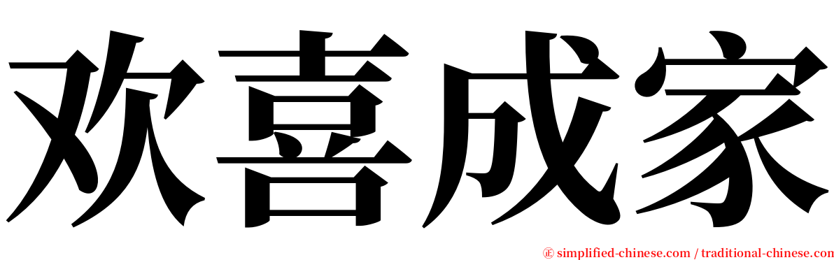 欢喜成家 serif font