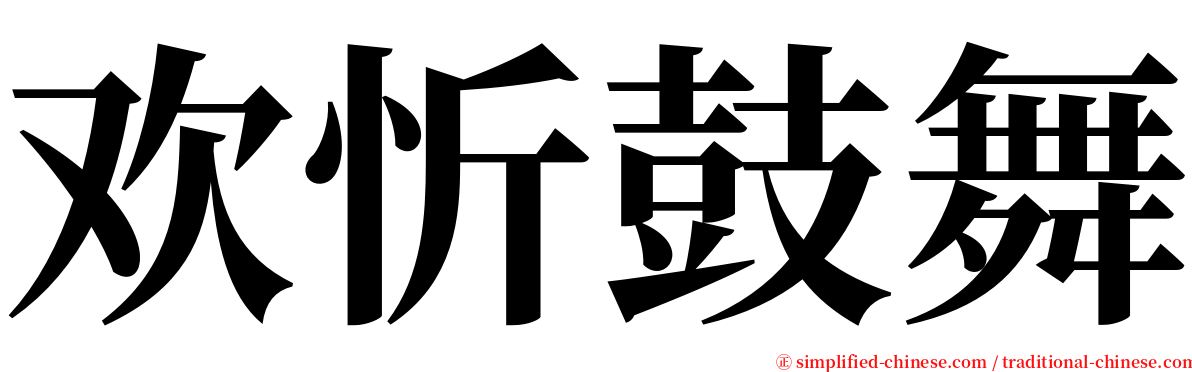 欢忻鼓舞 serif font