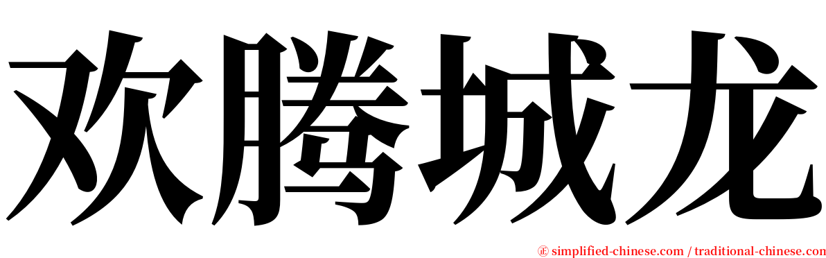 欢腾城龙 serif font