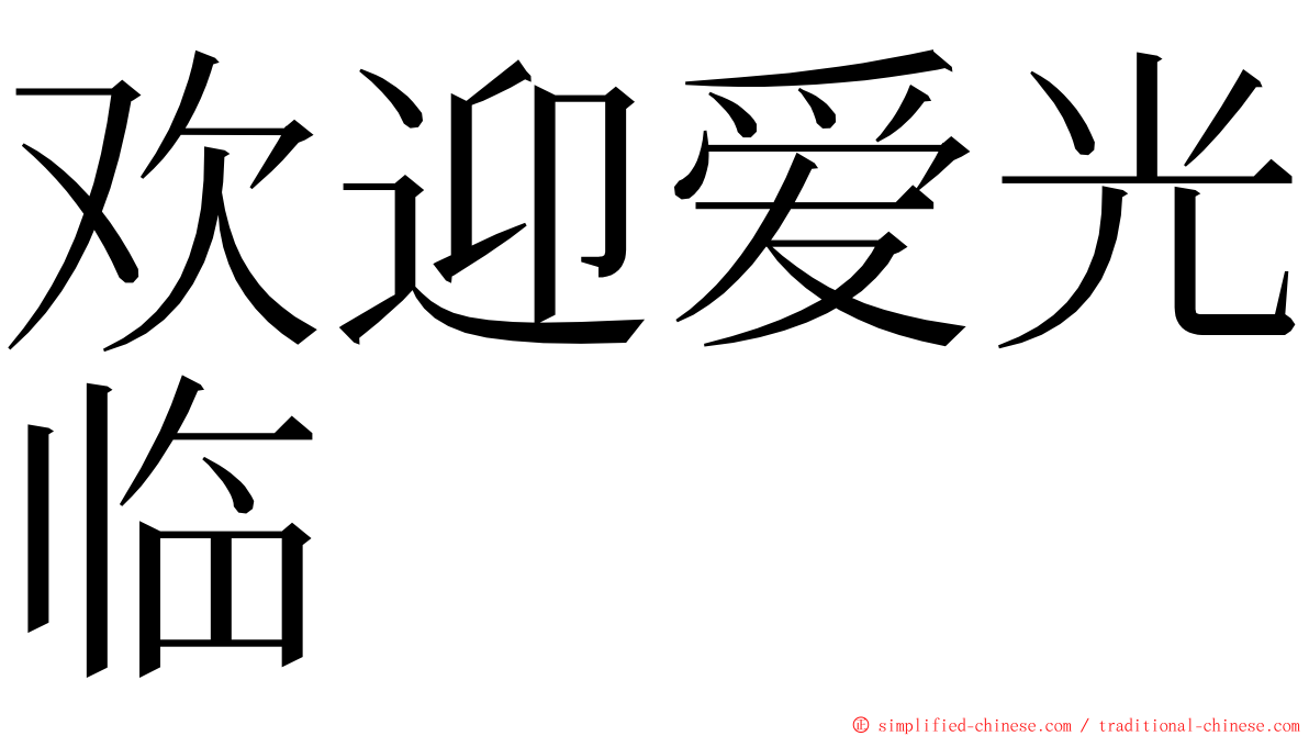 欢迎爱光临 ming font