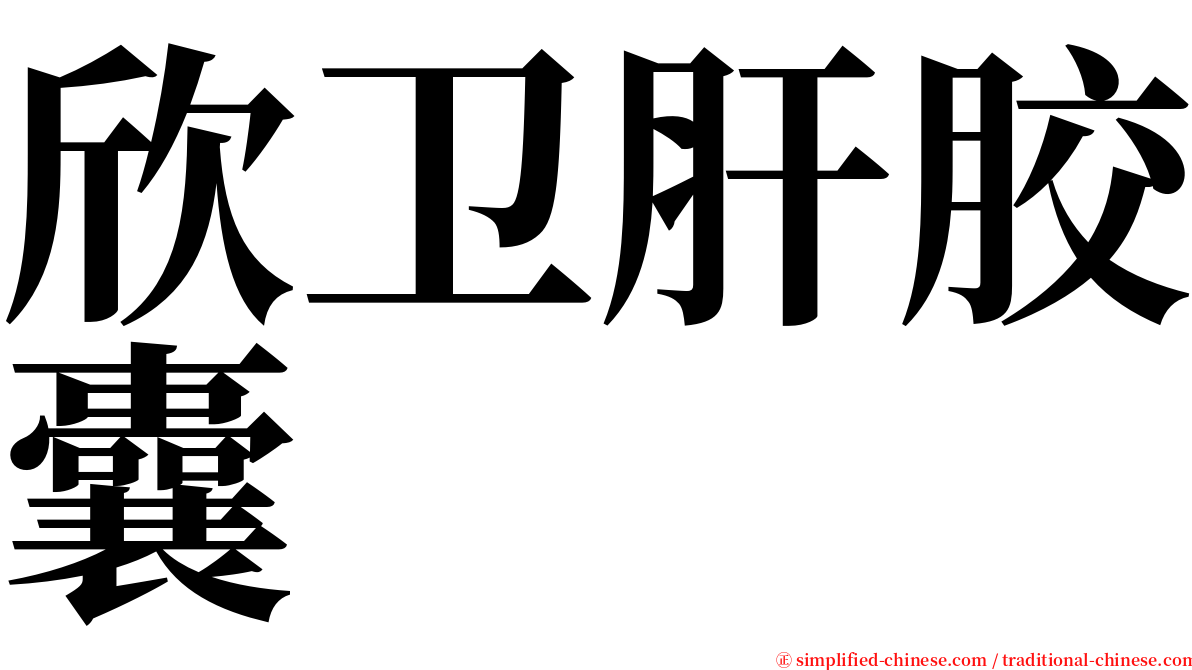 欣卫肝胶囊 serif font