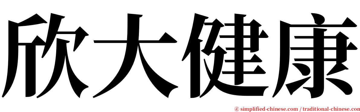 欣大健康 serif font