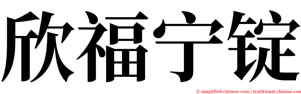 欣福宁锭 serif font