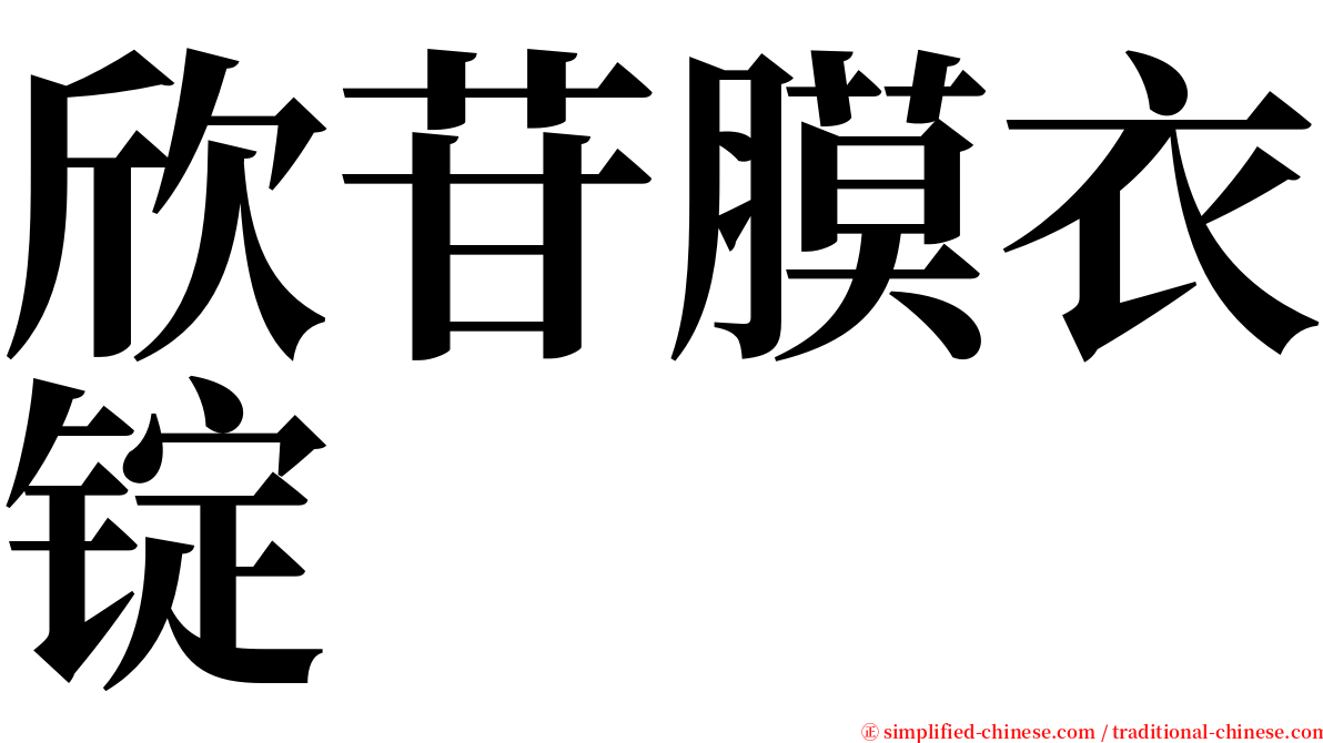 欣苷膜衣锭 serif font