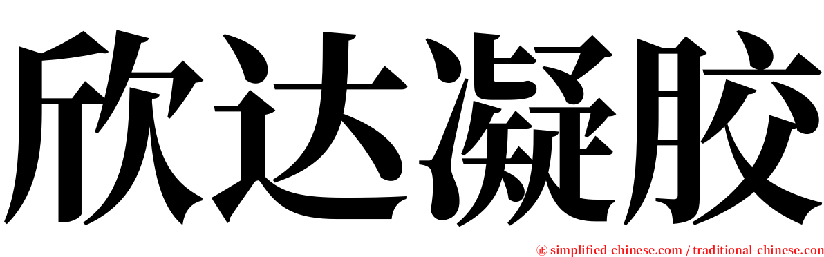 欣达凝胶 serif font