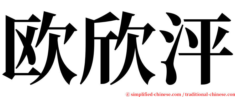 欧欣泙 serif font