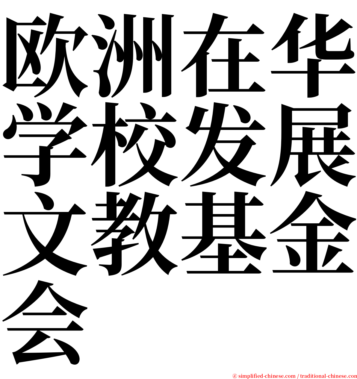 欧洲在华学校发展文教基金会 serif font