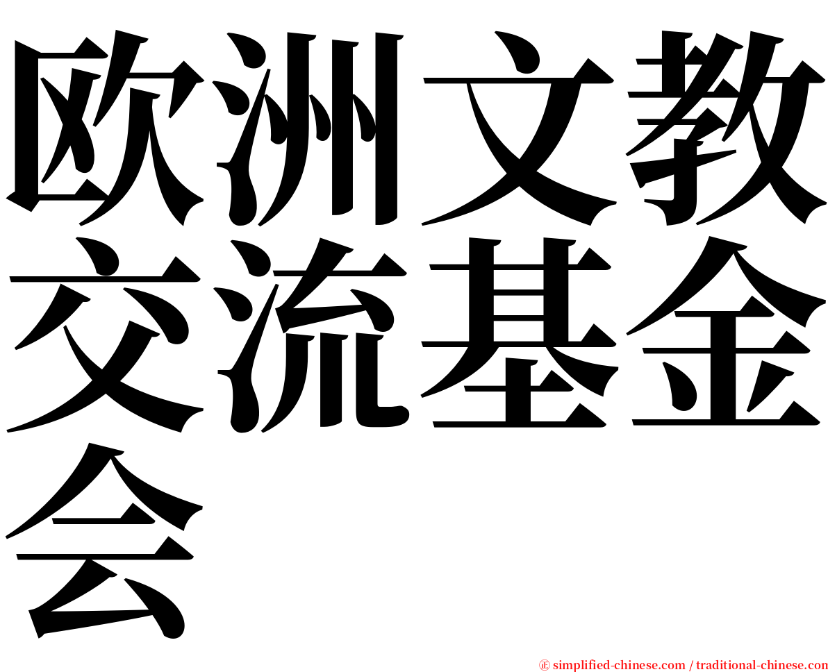 欧洲文教交流基金会 serif font