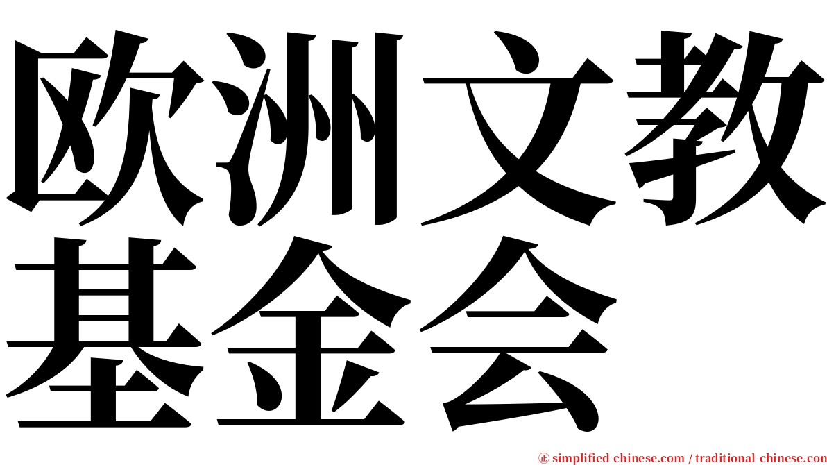 欧洲文教基金会 serif font