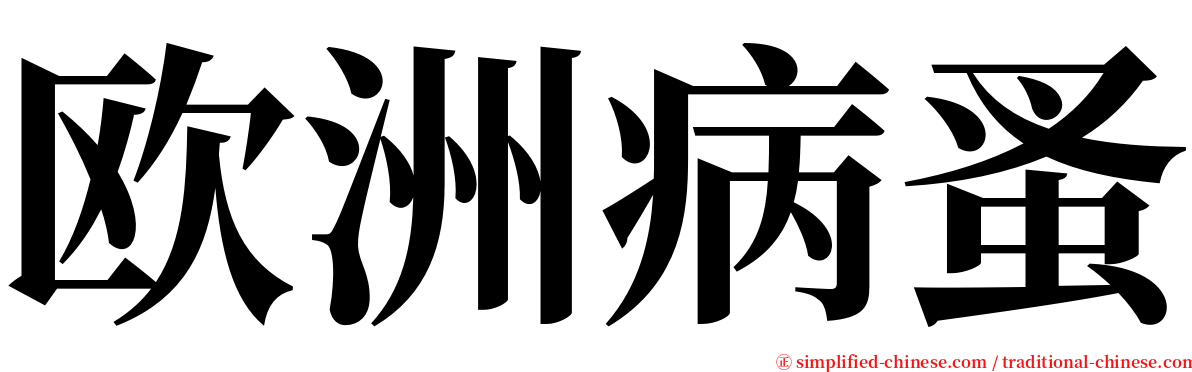 欧洲病蚤 serif font