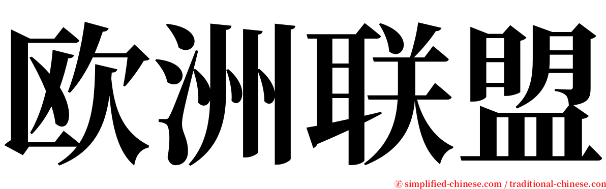 欧洲联盟 serif font