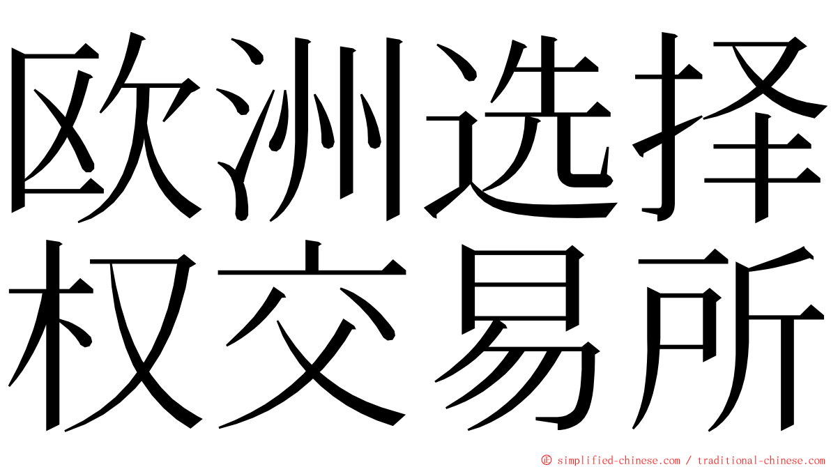 欧洲选择权交易所 ming font