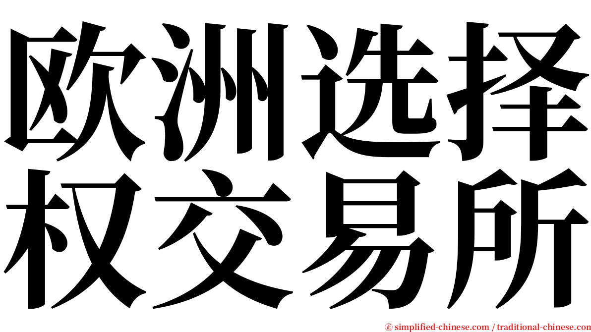 欧洲选择权交易所 serif font