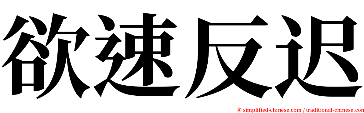 欲速反迟 serif font