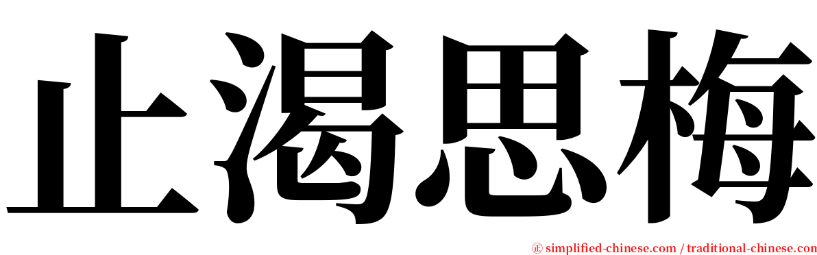 止渴思梅 serif font