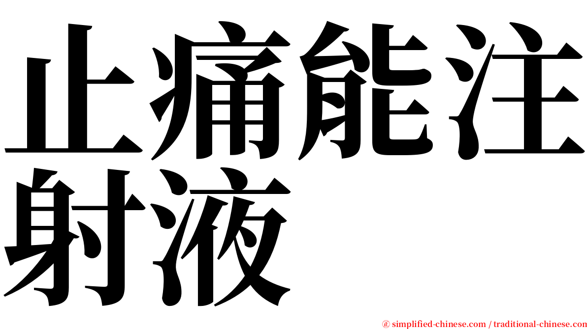 止痛能注射液 serif font