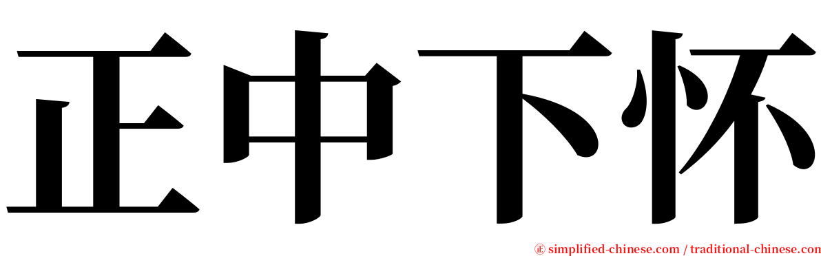 正中下怀 serif font