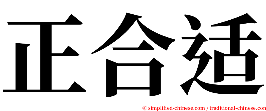 正合适 serif font