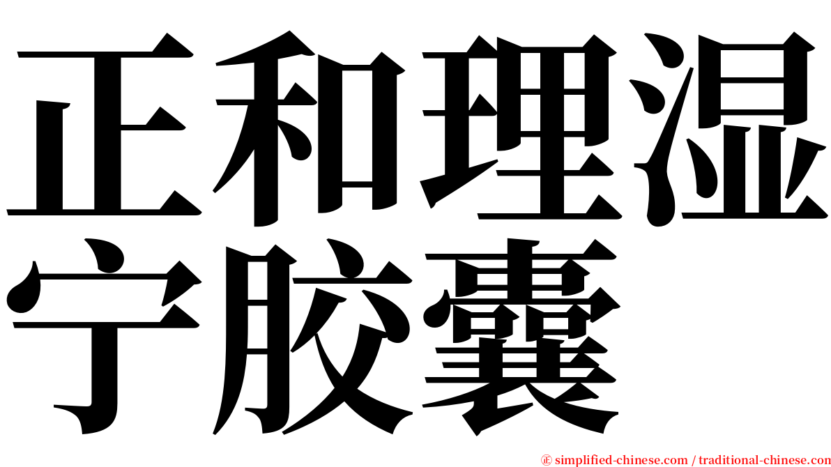 正和理湿宁胶囊 serif font