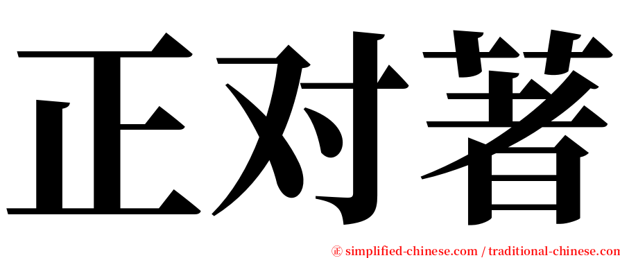 正对著 serif font