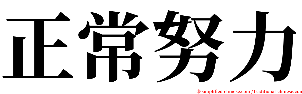 正常努力 serif font