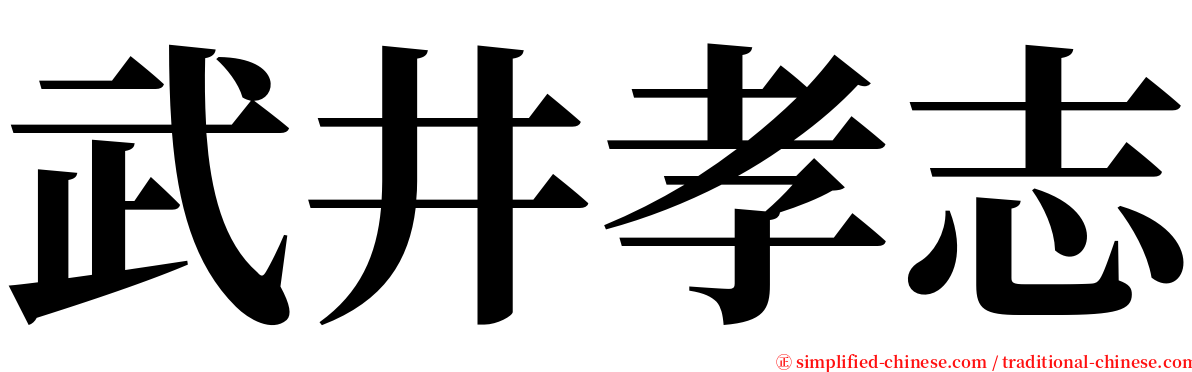 武井孝志 serif font