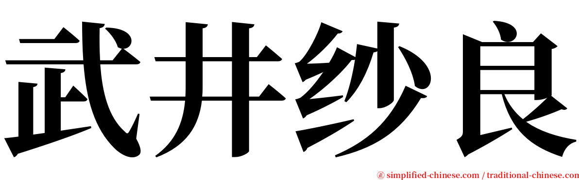 武井纱良 serif font