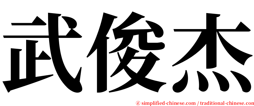 武俊杰 serif font