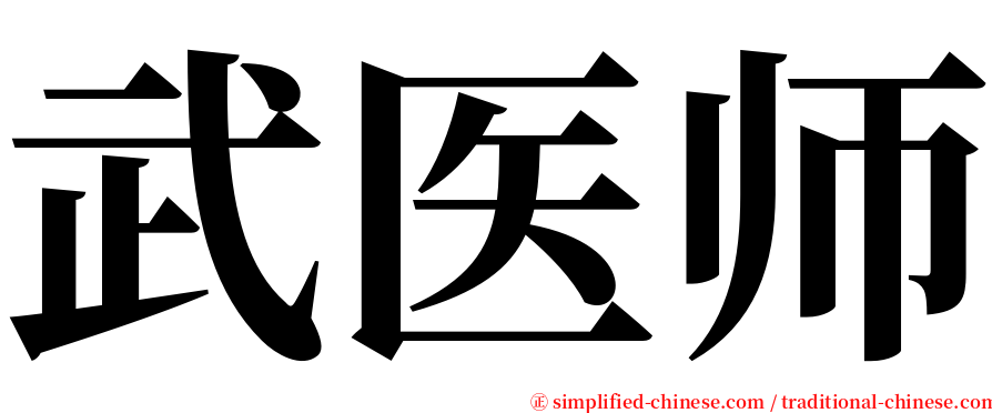 武医师 serif font