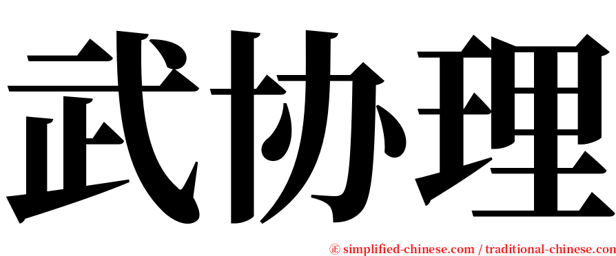 武协理 serif font