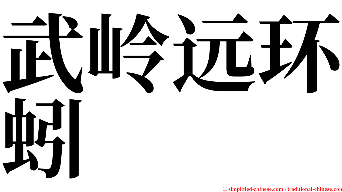 武岭远环蚓 serif font