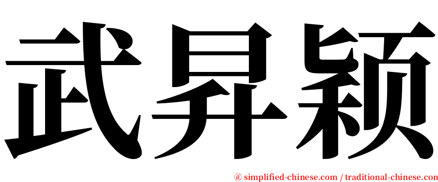 武昇颖 serif font