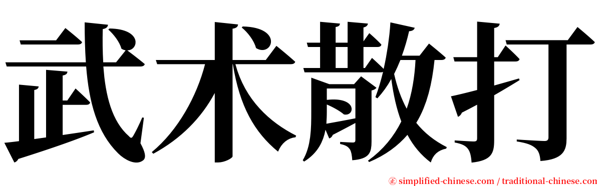 武术散打 serif font