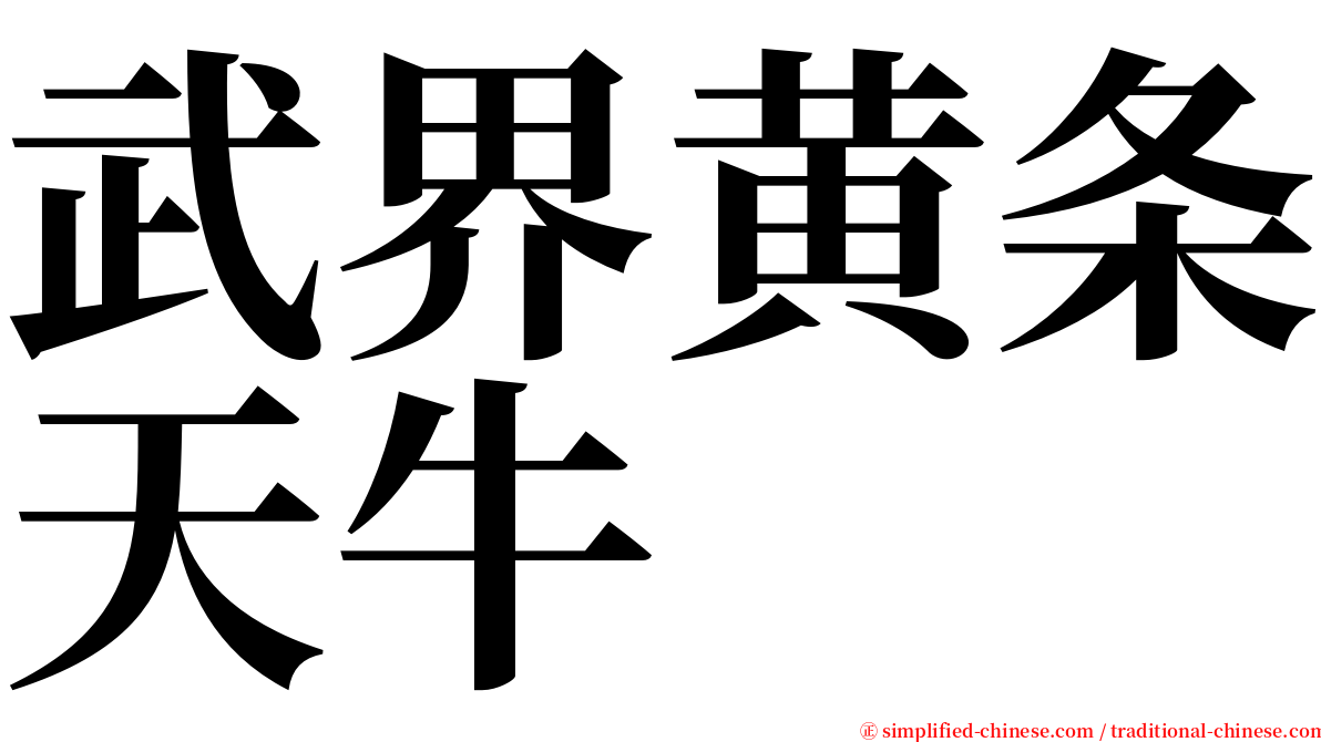武界黄条天牛 serif font