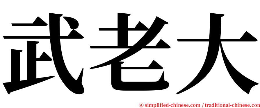 武老大 serif font