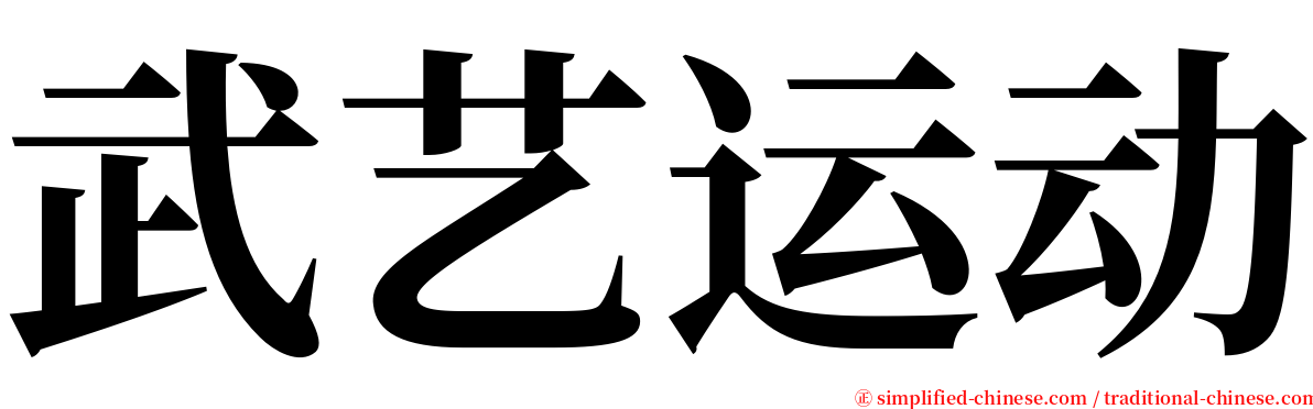 武艺运动 serif font