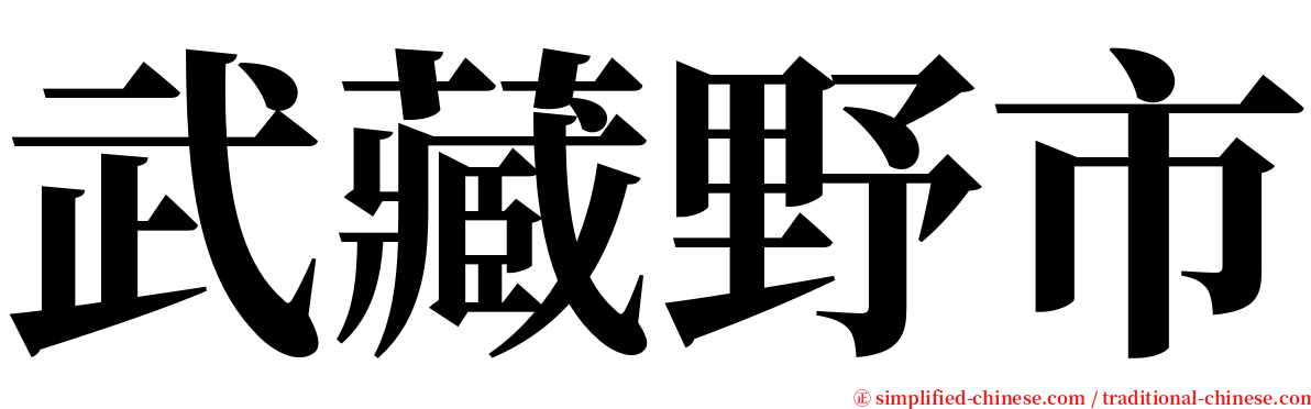 武藏野市 serif font